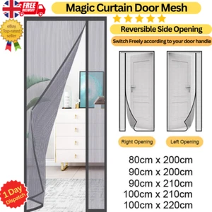 Magic Curtain Door Mesh Magnetic Fastening Fly Bug Mosquito Insect Net Screen UK - Picture 1 of 22