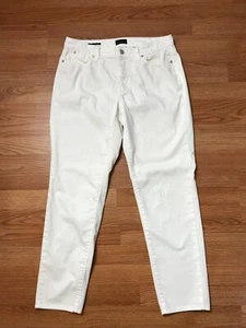 Talbots Slim Ankle Jeans Womens 6 White Cotton Blend Stretch Pockets - Picture 1 of 12