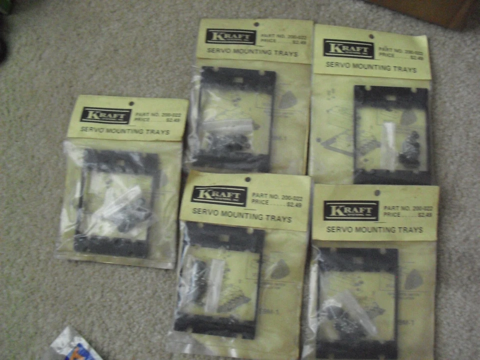 Lot of 5 RC Airplane Part Packs Kraft Servo Mounting Trays 200-022 NIP - Image 1 of 1