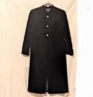 Women's Black Velvet 3 Rhinestone Button Calf Length Opera Coat Jacket Small(?)