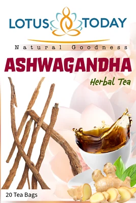 Ashwagandha Herb Tea 60 Bolsas de Té Ginseng Indio | Relax, Equilibrio, Especial para Hombre Foto 1 de 4