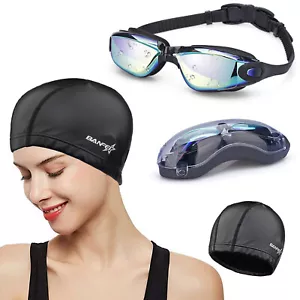 Ultra Clear Swimming Goggles w/Comfort Swim Cap for Adult Men Women 2022 Summer - Picture 1 of 11