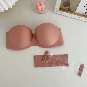 Bralette sin tirantes y sin aros para mujer, sujetador invisible con 2 tirantes. - Picture 1 of 9