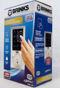 Brinks Touchscreen Electronic Deadbolt 2760-119 Lighted Keypad Satin Nickel NEW