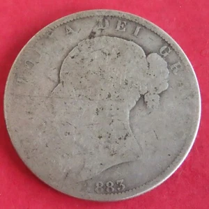 1883 QUEEN VICTORIA SILVER HALF CROWN - Picture 1 of 2