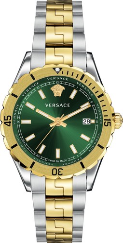 Versace VE3A00720 Hellenyium verde oro argento acciaio inox orologio da polso uomo NUOVO