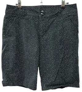 Lee Womens Sz 8 Straight Fit Bermuda Shorts Black White Polka Dots  - Picture 1 of 10