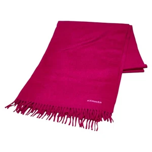 HERMES Logo fringe Shawl muffler Women 【Used】 - Picture 1 of 6