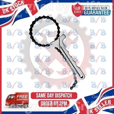 BB CAR OIL FILTER FUEL CHAIN WRENCH MECHANICS REMOVER REMOVAL TOOL 8.5" STEEL METAL