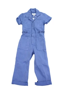 Pistola Womens Cotton Collared Short Sleeve Buttoned Jumpsuit Blue Size 4 - Picture 1 of 6