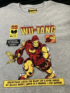 The Invincible Wu-Tang Ghostface Killah Iron Man Collab graues T-Shirt Größe Large - Bild 1 von 4