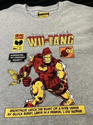Camiseta The Invincible Wu-Tang Ghostface Killah Iron Man Colaboración Gris Talla Grande Foto 1 de 4