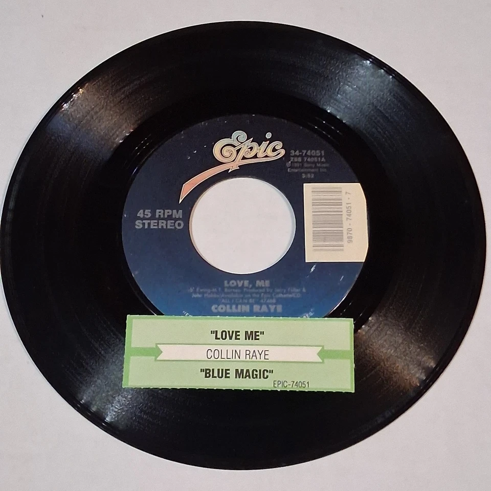 Collin Raye 7 Vinyl Love Me / Blue Magic 45rpm Record  Epic Records - Image 1 of 4