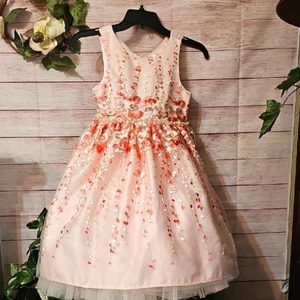 American Princess NWOT Elegant Pink Floral Dress 8 - Picture 1 of 12