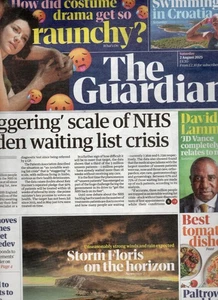 The Guardian Newspaper August 2 2025 NHS Waiting List Crisis, Donald Trump - Picture 1 of 1