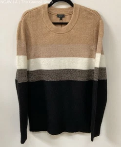 Express Men's Fuzzy Striped Crew Neck Sweater Size M - Picture 1 of 9