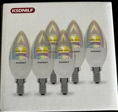 6 Pack E12 Smart Bulb 5W LED Candle Light Dimmable Timer/Music Alexa & Google - Image 1 of 3