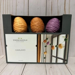 Threshold Easter Garland Eggs Yellow Orange Purple 5 Feet Long - Picture 1 of 5