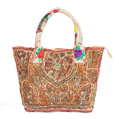 Bolso de hombro indio Banjara vintage lentejuelas hippie hobo llevar bordado bolso de mano Foto 1 de 3
