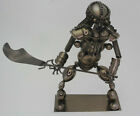 13 Inch Predator Alien Handmade Scrap Metal Car Parts Art Metal Figure w/ Axe