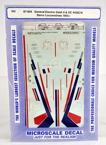 MICROSCALE HO SCALE 87-834 GE DASH 9 & AC4400CW DEMO LOK AUFKLEBER 1994+ - Bild 1 von 1