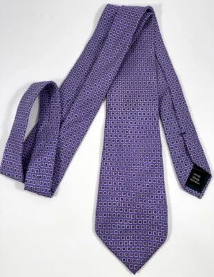 Corbata Ralph Lauren Rara De Colección Seda 59" Púrpura Geométrica Cuadrada Preppy Hiedra Retro Foto 1 de 4