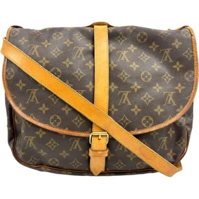 Bolso Bandolera LOUIS VUITTON Marrón Saumur 35 Monograma M42254 PVC Cuero Foto 1 de 4