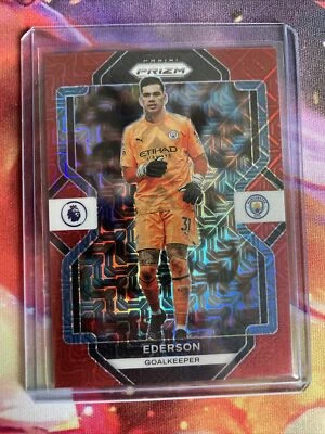 2022 Panini Prizm Premier League Soccer Ederson Red Mojo /99 - Image 1 of 2