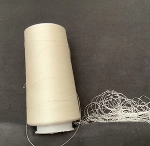 100% SILK THREAD Jumbo Spool 5000 YARDS Sewing Serging Dyeing Natural White NEW - Picture 1 of 2