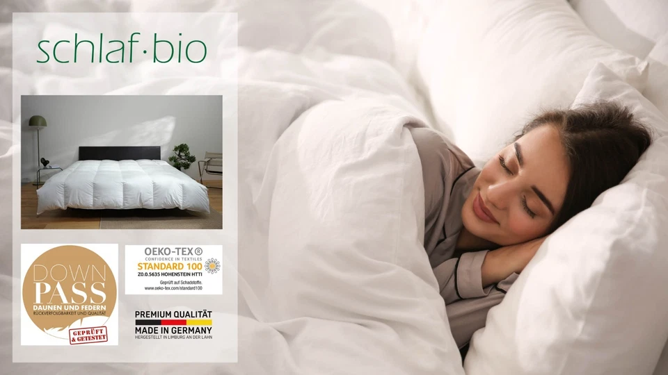 100% Gänsedaunen Bettdecke 155x220cm 1200g  Luxus Qualität Downpass zertifiziert - Bild 1 von 4