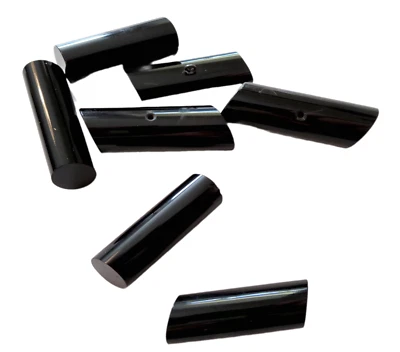 BLACK ONYX Elongated BEADS Vintage - DECO Foto 1 de 4