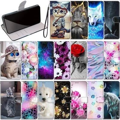 Dog Wolf Cat Flower Wallet Phone Case For Samsung A56 A36 A16 A15 A23 A25 A24 - Image 1 of 4