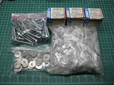 LOTE Star 5/16 pulgadas Lag Shield Long/Lag Pern 5/16 x 2-1/2 pulgadas Zinc/Arandela Plana Foto 1 de 4