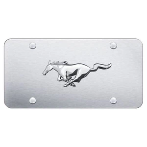 Ford Mustang Horse Logo  License Plate (Chrome) - Picture 1 of 3