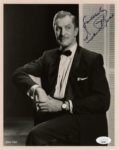 Foto Autografiada de Vincent Price 8x10 JSA Certificado de Autenticidad Firmada a Mano Actor de House of Wax - Imagen 1 de 2