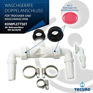 tecuro Waschgeräte Doppelanschluss Ø 32/40/50 mm - Kunststoff weiß - Bild 1 von 6