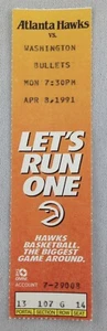 NBA 1991 04/08 Washington Bullets at Atlanta Hawks Ticket Stub - Picture 1 of 1