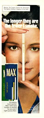 MAX CIGARRILLO ANUNCIO #6 RARO 1977 VINTAGE AGOTADO MEDIA PÁGINA Foto 1 de 2