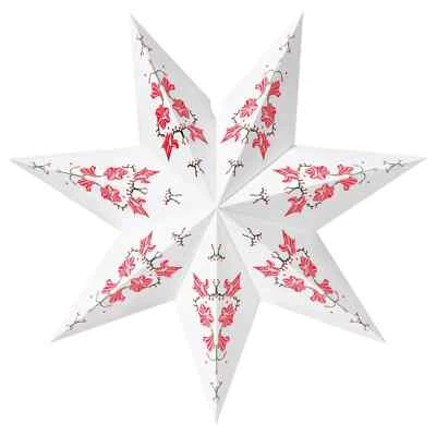 Ikea STRALA Star Light Pendant Table Lamp Shade, Red Amaryllis 19", Floral - Image 1 of 4