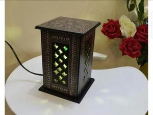 Lampada da tavolo in legno camera da letto legno rattan scrivania comodino luce notturna arredamento - Foto 1 di 31