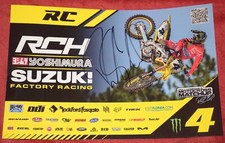 Ricky CARMICHAEL #4 Signed RCH SUZUKI 8x12" Promo Photo Card - Yoshimura