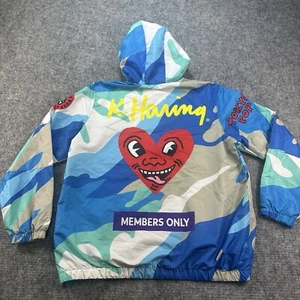 Members Only x Keith Haring Jacket Men Large Quarter Zip Pullover Tokyo Pop Art - Picture 1 of 18