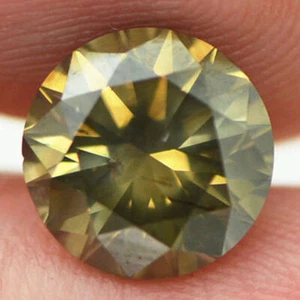 Loose Round Cut Diamond Fancy Champagne Color 2.61 Carat Enhanced SI1 Certified - Picture 1 of 9
