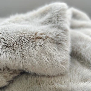 RH Restoration Hardware Faux Fur Oversized 62"x78" Throw Blanket Silver Blonde - Picture 1 of 11