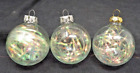 3 Kurt Alder Mylar  Filled Clear Blown Glass Ornaments 2'