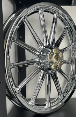 Harley Dyna 2000 Up FRONT FXDL LOWRIDER 13 SPOKES Chrome Wheel 1” Axle EXCHANGE - Image 1 of 4