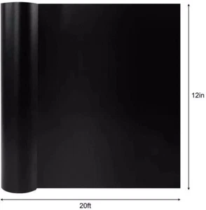 20 Feet Matte Black Vinyl Permanent Adhesive Vinyl Rolls Signs Scrapbooking New - Picture 1 of 5