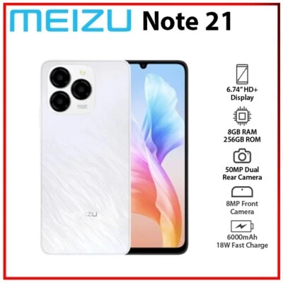 (New) MEIZU Note 21 8GB+256GB WHITE Dual SIM Unlocked Android Mobile Phone - Image 1 of 4