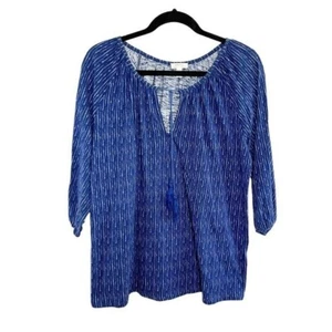 Tunica top da donna oversize blu e bianco 100% cotone taglia XS - Foto 1 di 9