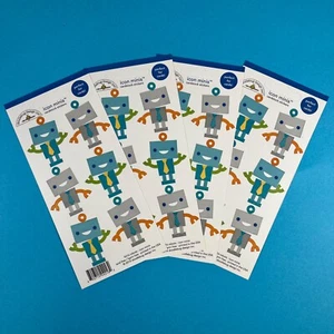 Set of 4 Doodlebug Design icon minis cardstock stickers robots - Picture 1 of 2